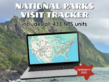 Load image into Gallery viewer, National Parks Visit Tracker includes all 433 NPS units.