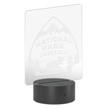 Load image into Gallery viewer, National_Park_Obsessed_LED_Sign_Rectangle_Angle_Mockup.png