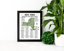 Load image into Gallery viewer, New York State and National Park Map | New York National Park Poster | New York State Park Poster