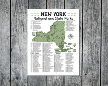 Load image into Gallery viewer, New York State and National Park Map | New York National Park Poster | New York State Park Poster