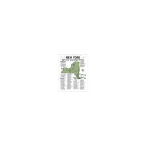 New York State and National Park Map | New York National Park Poster | New York State Park Poster