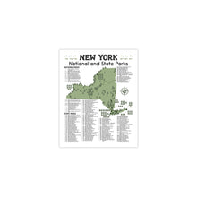 Load image into Gallery viewer, New York State and National Park Map | New York National Park Poster | New York State Park Poster