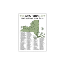 Load image into Gallery viewer, New York State and National Park Map | New York National Park Poster | New York State Park Poster