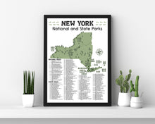 Load image into Gallery viewer, New York State and National Park Map | New York National Park Poster | New York State Park Poster