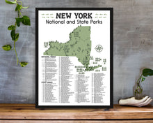 Load image into Gallery viewer, New York State and National Park Map | New York National Park Poster | New York State Park Poster