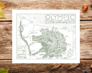 Hand-Drawn National Park Map Print