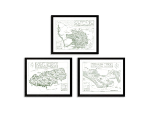 Hand-Drawn National Park Map Print