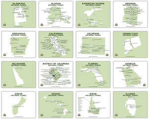 Printable National Park Maps by State (Digital Download)