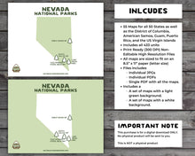 Load image into Gallery viewer, Printable National Park Maps by State (Digital Download)