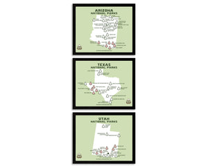 Printable National Park Maps by State (Digital Download)