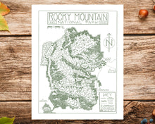 Load image into Gallery viewer, Hand-Drawn National Park Map Print