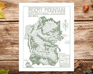 Hand-Drawn National Park Map Print