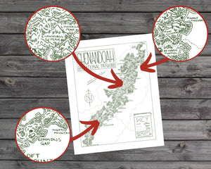 Shenandoah National Park Map Hand-Drawn Print