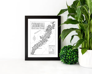 Shenandoah National Park Map Hand-Drawn Print