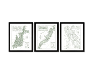 Shenandoah National Park Map Hand-Drawn Print