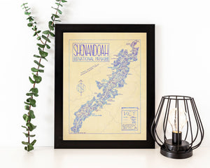 Shenandoah National Park Map Hand-Drawn Print