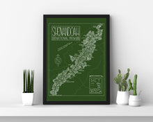 Load image into Gallery viewer, Shenandoah National Park Map Hand-Drawn Print