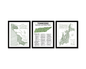 Tennessee State and National Park Map | Tennessee National Park Poster | Tennessee State Park Poster