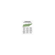 Load image into Gallery viewer, Tennessee State and National Park Map | Tennessee National Park Poster | Tennessee State Park Poster