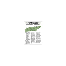 Load image into Gallery viewer, Tennessee State and National Park Map | Tennessee National Park Poster | Tennessee State Park Poster