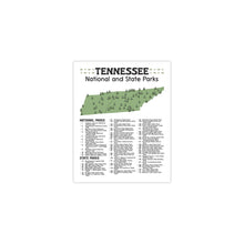 Load image into Gallery viewer, Tennessee State and National Park Map | Tennessee National Park Poster | Tennessee State Park Poster