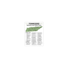Load image into Gallery viewer, Tennessee State and National Park Map | Tennessee National Park Poster | Tennessee State Park Poster