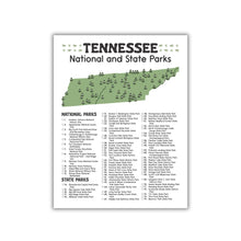 Load image into Gallery viewer, Tennessee State and National Park Map | Tennessee National Park Poster | Tennessee State Park Poster