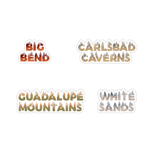 Texas & New Mexico National Park Name Sticker Bundle