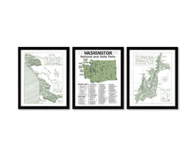 Load image into Gallery viewer, Washington State and National Park Map | Washington National Park Poster | Washington State Park Poster