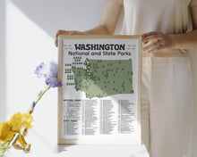 Load image into Gallery viewer, Washington State and National Park Map | Washington National Park Poster | Washington State Park Poster