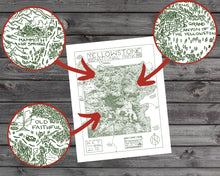 Load image into Gallery viewer, Yellowstone National Park Map Hand-Drawn Print