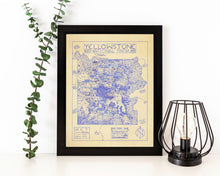 Load image into Gallery viewer, Yellowstone National Park Map Hand-Drawn Print