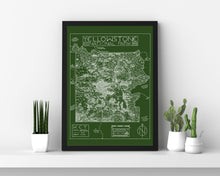 Load image into Gallery viewer, Yellowstone National Park Map Hand-Drawn Print