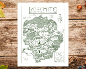 Hand-Drawn National Park Map Print
