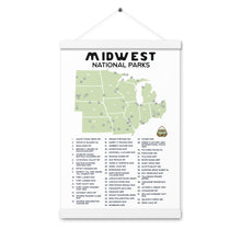 Load image into Gallery viewer, Midwest National Park Map with hangers