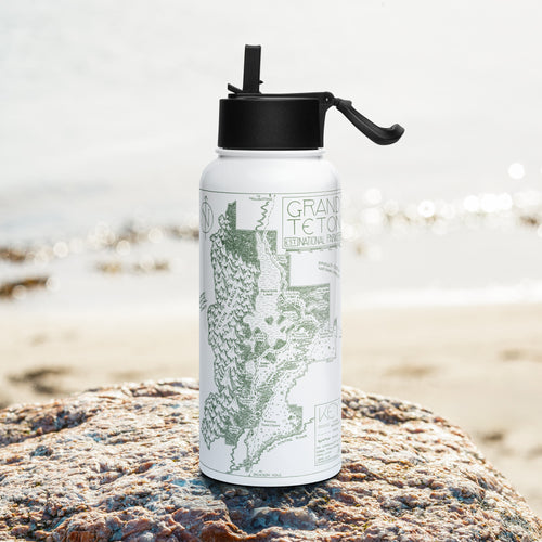 Yellowstone and Grand Teton Stainless Steel Water Bottle