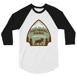 National Park Obsessed 3/4 sleeve raglan shirt