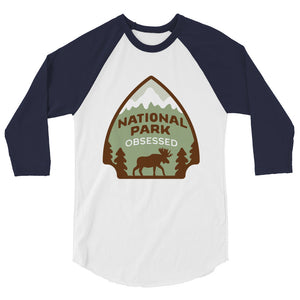 National Park Obsessed 3/4 sleeve raglan shirt