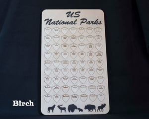 63 National Park Checklist / US National Parks Bucket List Board / FREE SHIPPING / Track your parks adventure
