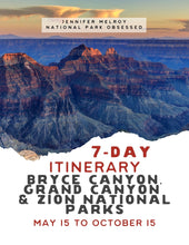 Load image into Gallery viewer, Mini  7-Day Bryce Canyon, Grand Canyon, and Zion National Parks Itinerary - May 15 to October 15