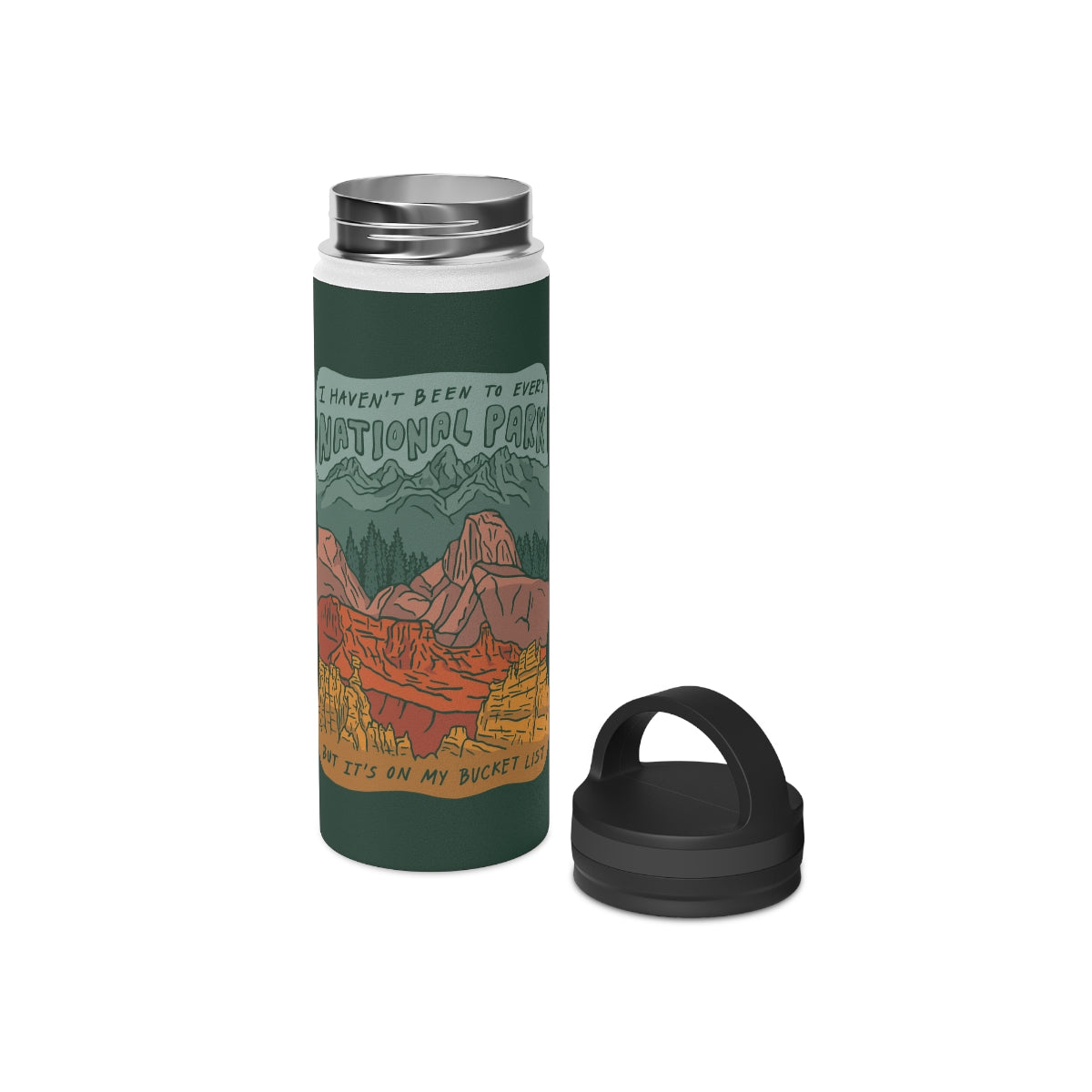 National Parks Checklist Stainless Steel Water Bottle US Park