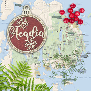 Acadia National Park Christmas Ornament - Round