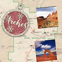Load image into Gallery viewer, Utah Mighty Five National Park Christmas Ornaments Bundle / Utah National Park Wooden Christmas Ornament