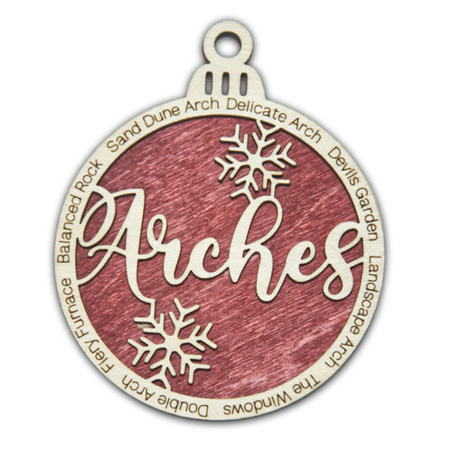 Arches National Park Christmas Ornament - Round
