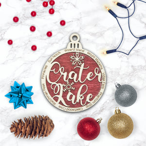 Crater Lake National Park Christmas Ornament - Round