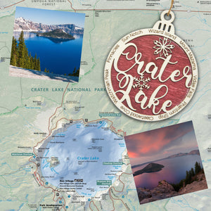 Crater Lake National Park Christmas Ornament - Round