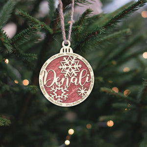Denali National Park Christmas Ornament - Round