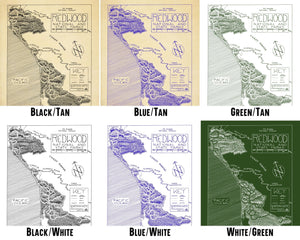 Grand Canyon National Park Map Hand-Drawn Print