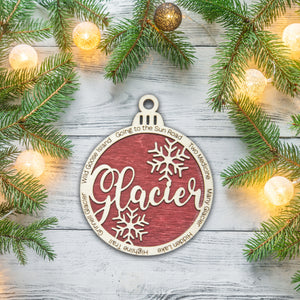 Glacier National Park Christmas Ornament - Round