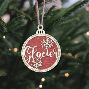 Glacier National Park Christmas Ornament - Round